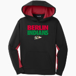 BERLIN HIGH SCHOOL INDIANS <span class="pdp-name-mascot">BERLIN INDIANS</span> Sport-Tek Youth Sport-Wick Fleece Colorblock Hooded Pullover Front Thumbnail