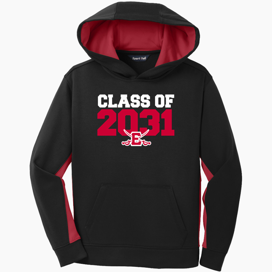 EMERSON HIGH SCHOOL CAVALIERS <span class="pdp-name-mascot">EMERSON CAVALIERS</span> Sport-Tek Youth Sport-Wick Fleece Colorblock Hooded Pullover