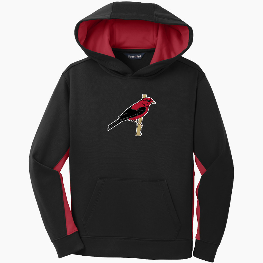 Hartford Central Tanagers Tanagers Sport-Tek Youth Sport-Wick Fleece Colorblock Hooded Pullover