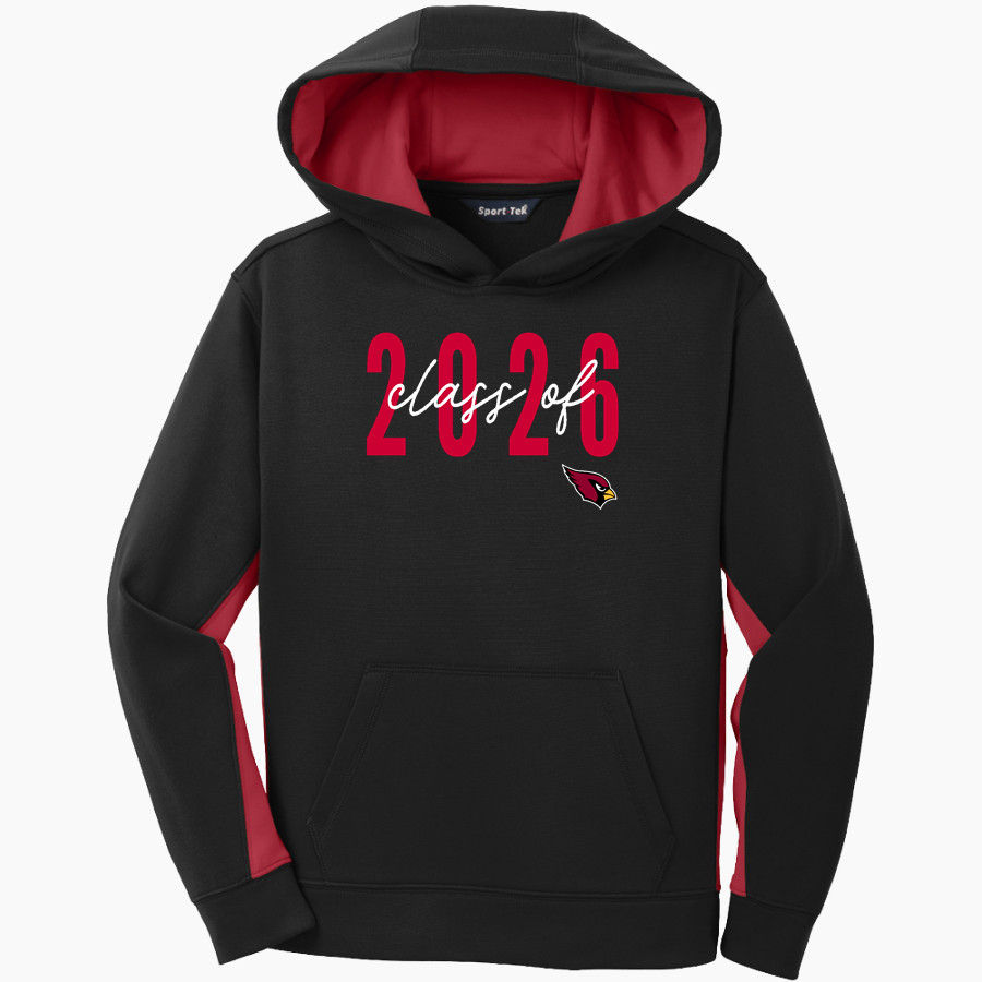 JOHANNESBURG-LEWISTON HIGH SCH CARDINALS <span class="pdp-name-mascot">JOHANNESBURG - LEWISTON CARDINALS</span> Sport-Tek Youth Sport-Wick Fleece Colorblock Hooded Pullover