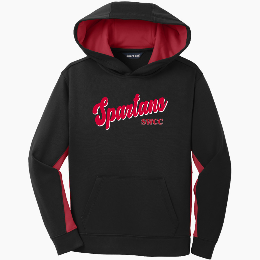 Southwestern Spartans <span class="pdp-name-mascot">Southwestern Spartans</span> Sport-Tek Youth Sport-Wick Fleece Colorblock Hooded Pullover