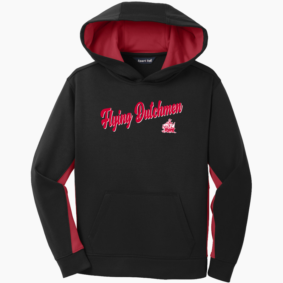 TAPPAN ZEE HIGH SCHOOL FLYING DUTCHMEN <span class="pdp-name-mascot">TAPPAN ZEE FLYING DUTCHMEN</span> Sport-Tek Youth Sport-Wick Fleece Colorblock Hooded Pullover
