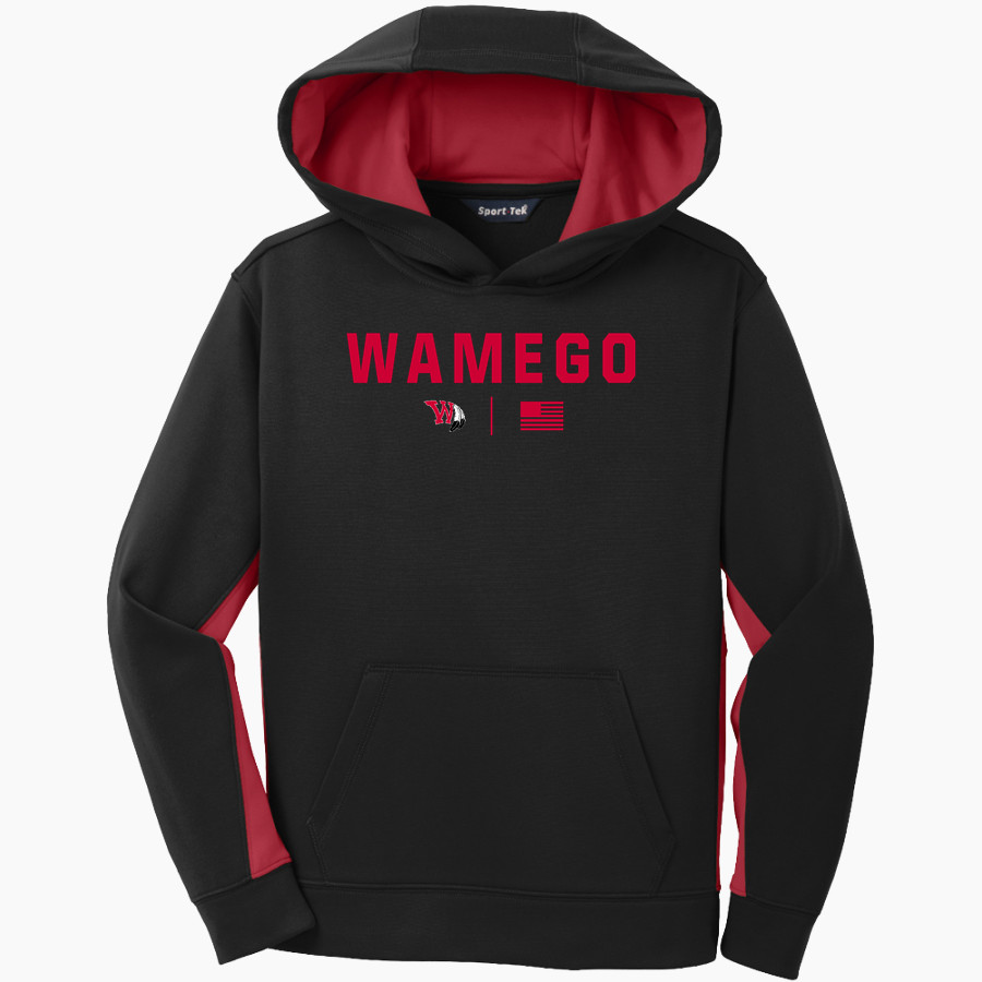 Wamego Raiders <span class="pdp-name-mascot">Wamego Raiders</span> Sport-Tek Youth Sport-Wick Fleece Colorblock Hooded Pullover