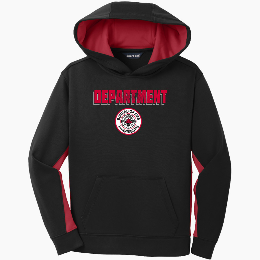 Bureau Of Fire Harrisburg Department <span class="pdp-name-mascot">Bureau Of Fire Harrisburg Department</span> Sport-Tek Youth Sport-Wick Fleece Colorblock Hooded Pullover
