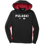Pulaski Red Raiders <span class="pdp-name-mascot">Pulaski Red Reaiders</span> Sport-Tek Youth Sport-Wick Fleece Colorblock Hooded Pullover Front Thumbnail