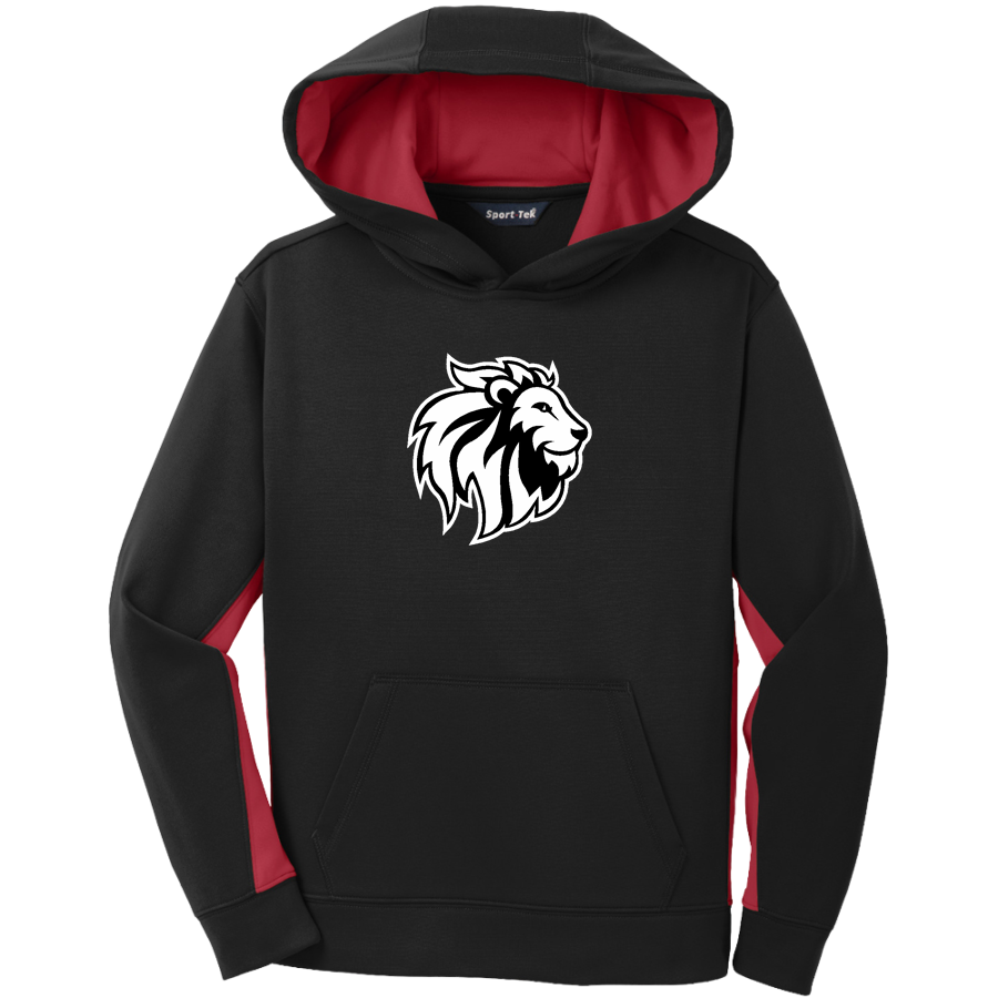 Park Elementary Lions <span class="pdp-name-mascot">Park Elementary Lions</span> Sport-Tek Youth Sport-Wick Fleece Colorblock Hooded Pullover