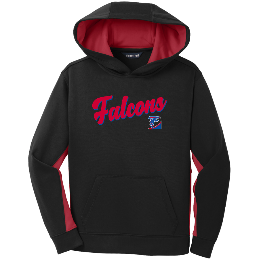 WEST SIOUX COMMUNITY HIGH SCHOOL FALCONS <span class="pdp-name-mascot">WEST SIOUX FALCONS</span> Sport-Tek Youth Sport-Wick Fleece Colorblock Hooded Pullover