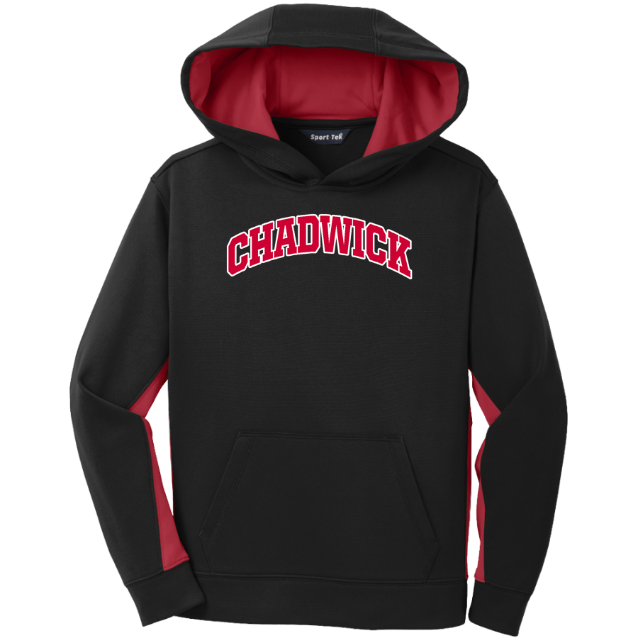 CHADWICK HIGH SCHOOL CARDINALS <span class="pdp-name-mascot">CHADWICK CARDINALS</span> Sport-Tek Youth Sport-Wick Fleece Colorblock Hooded Pullover