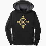 Camp Kawaga Sideline Store <span class="pdp-name-mascot">Camp Kawaga</span> Sport-Tek Youth Sport-Wick Fleece Colorblock Hooded Pullover Front Thumbnail