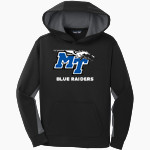 MTSU Blue Raiders <span class="pdp-name-mascot">MTSU Blue Raiders</span> Sport-Tek Youth Sport-Wick Fleece Colorblock Hooded Pullover Front Thumbnail