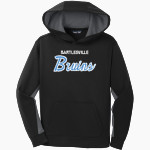 BARTLESVILLE HIGH SCHOOL BRUINS Sport-Tek Youth Sport-Wick Fleece Colorblock Hooded Pullover Front Thumbnail