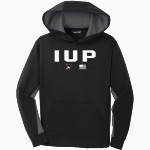 Indiana University of Pennsylvania <span class="pdp-name-mascot">Indiana University Of PA Hawks</span> Sport-Tek Youth Sport-Wick Fleece Colorblock Hooded Pullover Front Thumbnail
