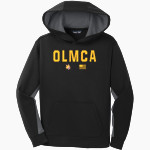 OLMCA Wildcats Sport-Tek Youth Sport-Wick Fleece Colorblock Hooded Pullover Front Thumbnail