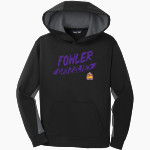 Fowler Grizzlies Sport-Tek Youth Sport-Wick Fleece Colorblock Hooded Pullover Front Thumbnail