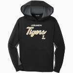Lebanon Tigers <span class="pdp-name-mascot">Lebanon Tigers</span> Sport-Tek Youth Sport-Wick Fleece Colorblock Hooded Pullover Front Thumbnail