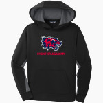 Frontier Academy Wolverines <span class="pdp-name-mascot">Frontier Academy Wolverines</span> Sport-Tek Youth Sport-Wick Fleece Colorblock Hooded Pullover Front Thumbnail