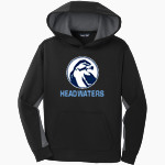 Headwaters Hawks <span class="pdp-name-mascot">Headwaters School Hawks</span> Sport-Tek Youth Sport-Wick Fleece Colorblock Hooded Pullover Front Thumbnail