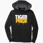 Olivet Nazarene Tigers <span class="pdp-name-mascot">Olivet Nazarene University Tigers</span> Sport-Tek Youth Sport-Wick Fleece Colorblock Hooded Pullover Front Thumbnail