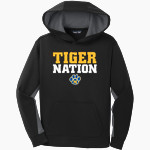 Mercy High School Tigers Online Store Sport-Tek Youth Sport-Wick Fleece Colorblock Hooded Pullover Front Thumbnail