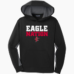 Jupiter Christian Eagles Sport-Tek Youth Sport-Wick Fleece Colorblock Hooded Pullover Front Thumbnail