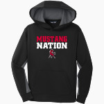 FRONTIER HIGH SCHOOL MUSTANGS Sport-Tek Youth Sport-Wick Fleece Colorblock Hooded Pullover Front Thumbnail