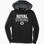 WILLIAM C OVERFELT HIGH SCHOOL ROYALS <span class="pdp-name-mascot">WILLIAM C OVERFELT ROYALS</span> Sport-Tek Youth Sport-Wick Fleece Colorblock Hooded Pullover Front Thumbnail