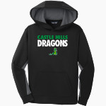 Castle Hills Dragons Sport-Tek Youth Sport-Wick Fleece Colorblock Hooded Pullover Front Thumbnail