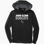 John Glenn Bobcats Sport-Tek Youth Sport-Wick Fleece Colorblock Hooded Pullover Front Thumbnail