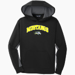 Mahone Mustangs Sport-Tek Youth Sport-Wick Fleece Colorblock Hooded Pullover Front Thumbnail