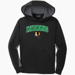 SEMINOLE COUNTY HIGH SCHOOL INDIANS Sport-Tek Youth Sport-Wick Fleece Colorblock Hooded Pullover Front Thumbnail