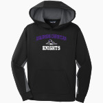 Arkansas Christian Knights Sport-Tek Youth Sport-Wick Fleece Colorblock Hooded Pullover Front Thumbnail