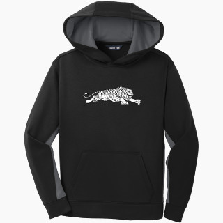 Sport-Tek Youth Sport-Wick Fleece Colorblock Hooded Pullover