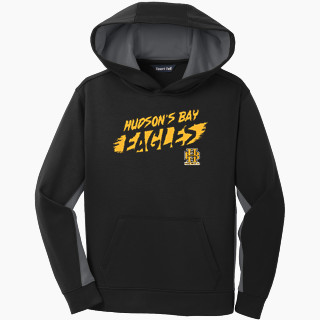 Sport-Tek Youth Sport-Wick Fleece Colorblock Hooded Pullover