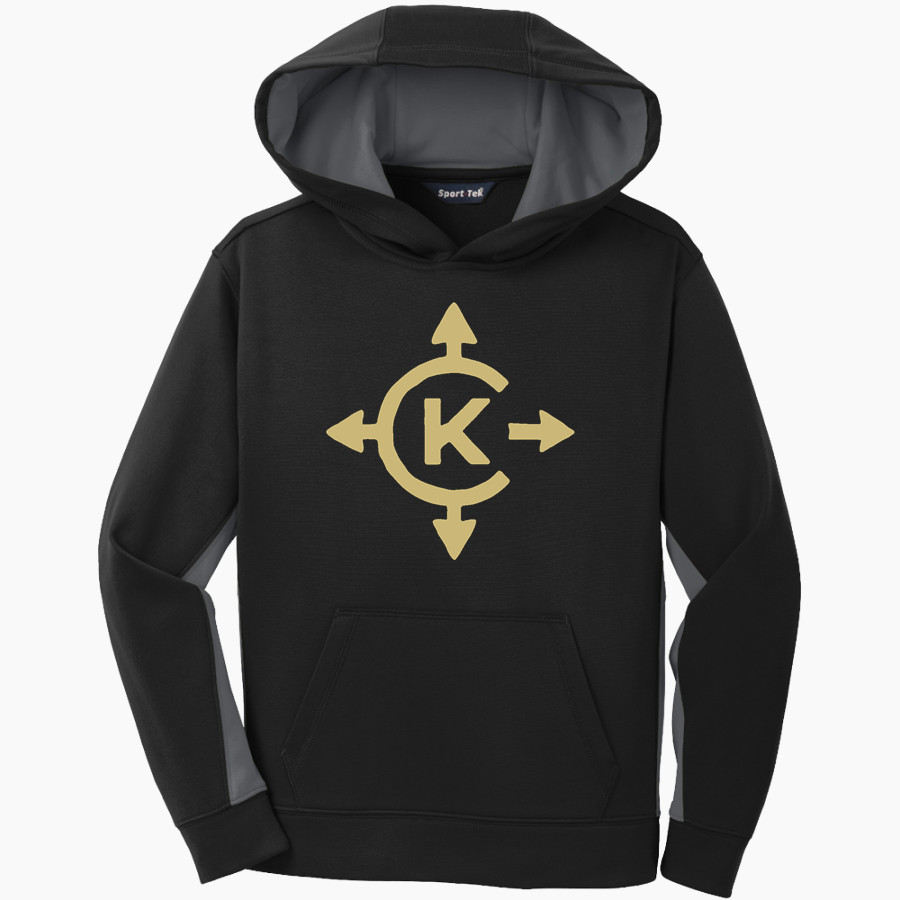 Camp Kawaga Sideline Store <span class="pdp-name-mascot">Camp Kawaga</span> Sport-Tek Youth Sport-Wick Fleece Colorblock Hooded Pullover
