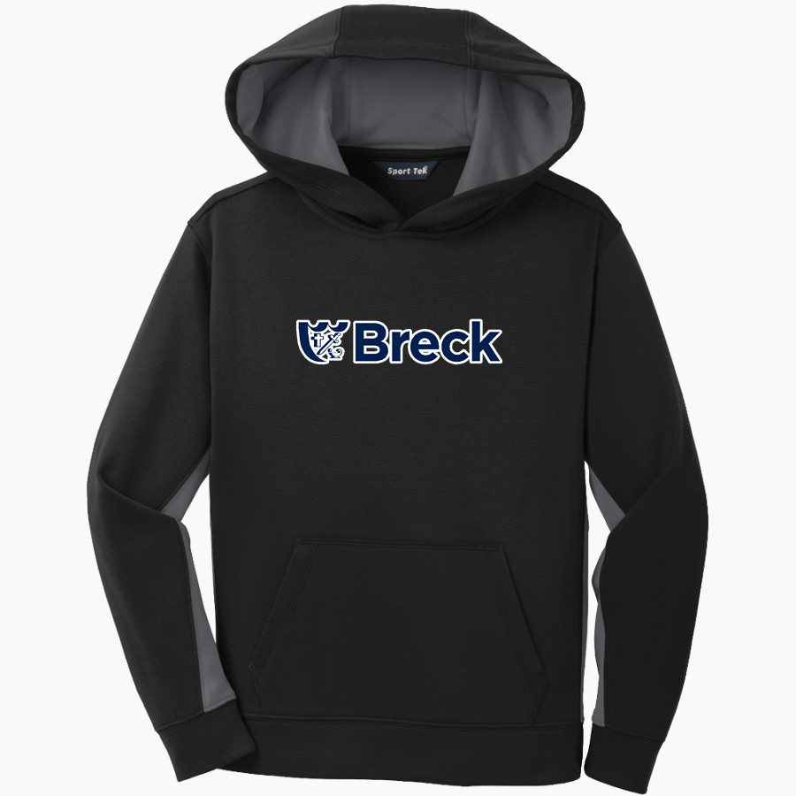 Breck Mustangs <span class="pdp-name-mascot">Breck School Mustangs</span> Sport-Tek Youth Sport-Wick Fleece Colorblock Hooded Pullover