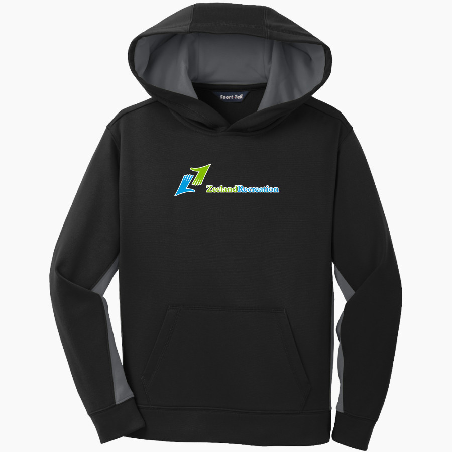 Zeeland Zeeland <span class="pdp-name-mascot">Zeeland Public Schools</span> Sport-Tek Youth Sport-Wick Fleece Colorblock Hooded Pullover