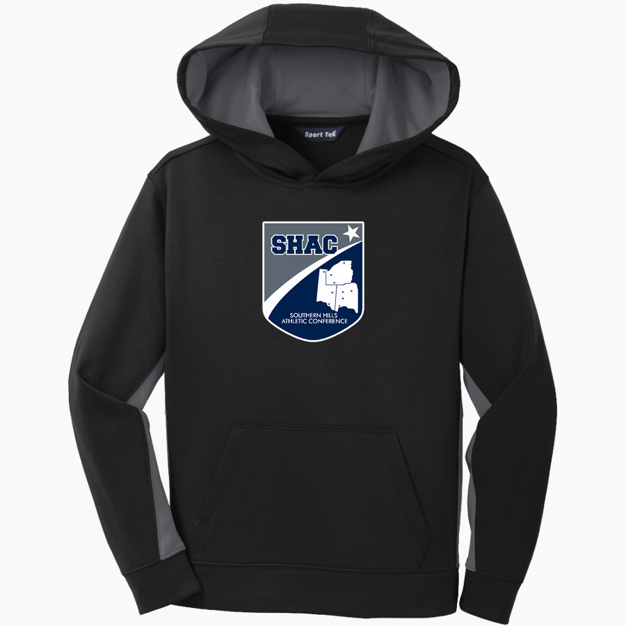 Southern Hills Athletic Conference SHAC <span class="pdp-name-mascot">Southern Hills Athletic Conference</span> Sport-Tek Youth Sport-Wick Fleece Colorblock Hooded Pullover