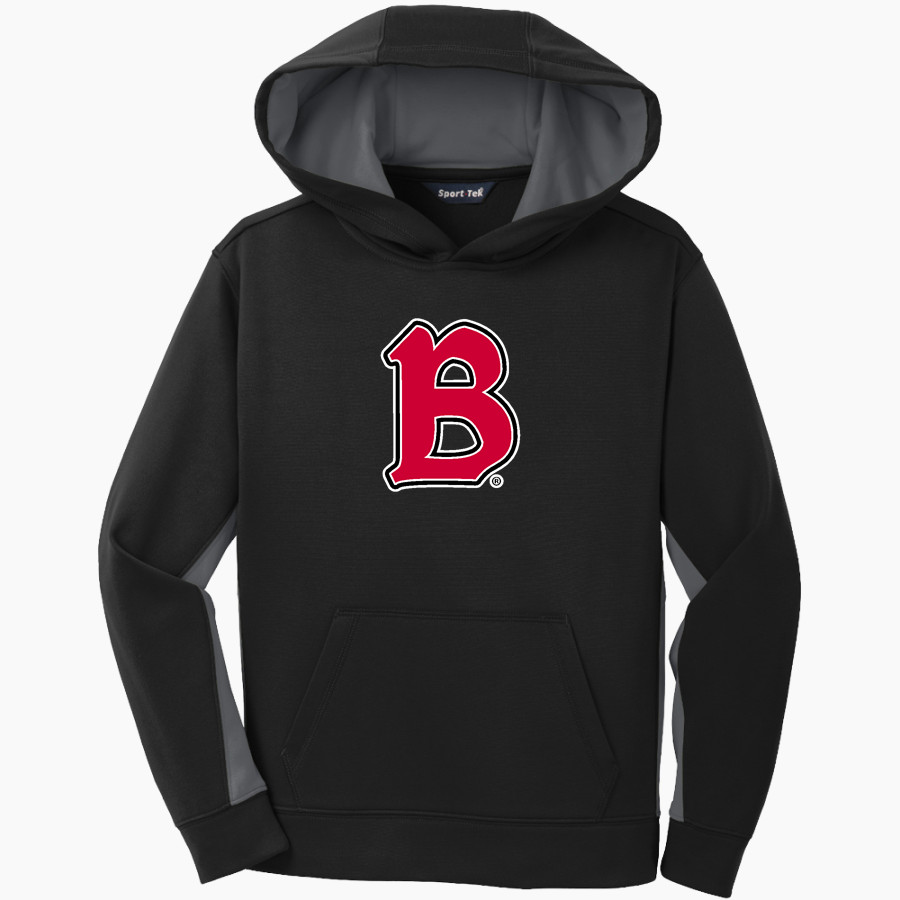 Benedictine University Mesa Redhawks <span class="pdp-name-mascot">Benedictine University Redhawks</span> Sport-Tek Youth Sport-Wick Fleece Colorblock Hooded Pullover