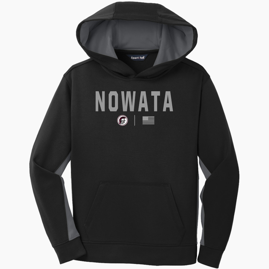 NOWATA HIGH SCHOOL IRONMEN <span class="pdp-name-mascot">NOWATA IRONMEN</span> Sport-Tek Youth Sport-Wick Fleece Colorblock Hooded Pullover