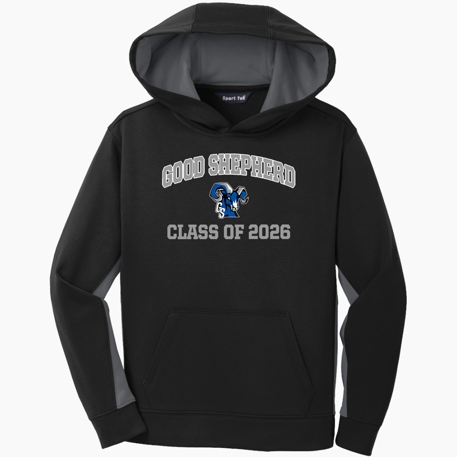 Good Shepherd Rams <span class="pdp-name-mascot">Good Shepherd School Rams</span> Sport-Tek Youth Sport-Wick Fleece Colorblock Hooded Pullover