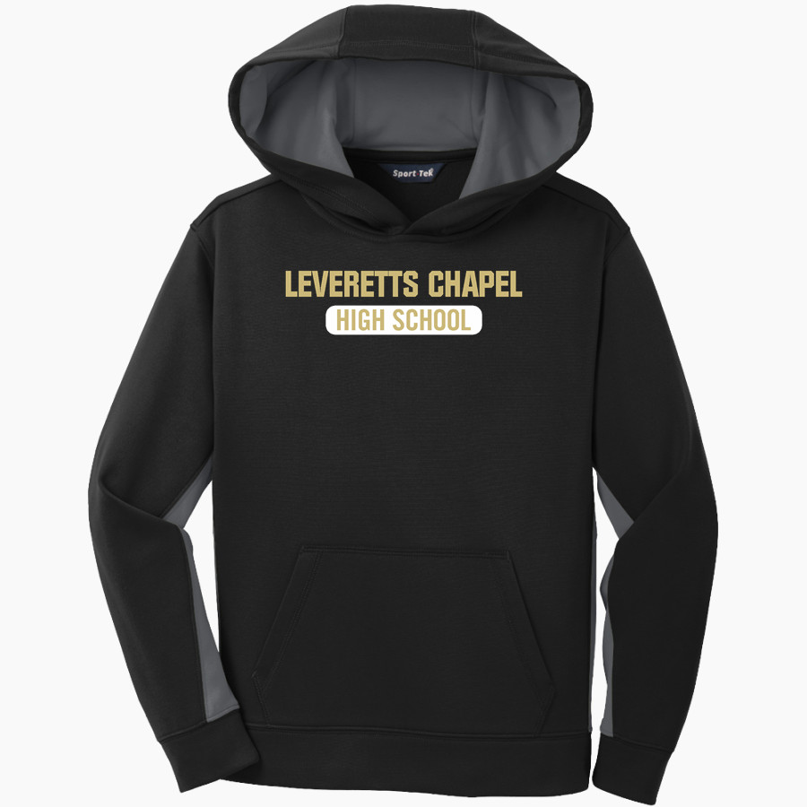 LEVERETTS CHAPEL HIGH SCHOOL LIONS <span class="pdp-name-mascot">LEVERETTS CHAPEL LIONS</span> Sport-Tek Youth Sport-Wick Fleece Colorblock Hooded Pullover