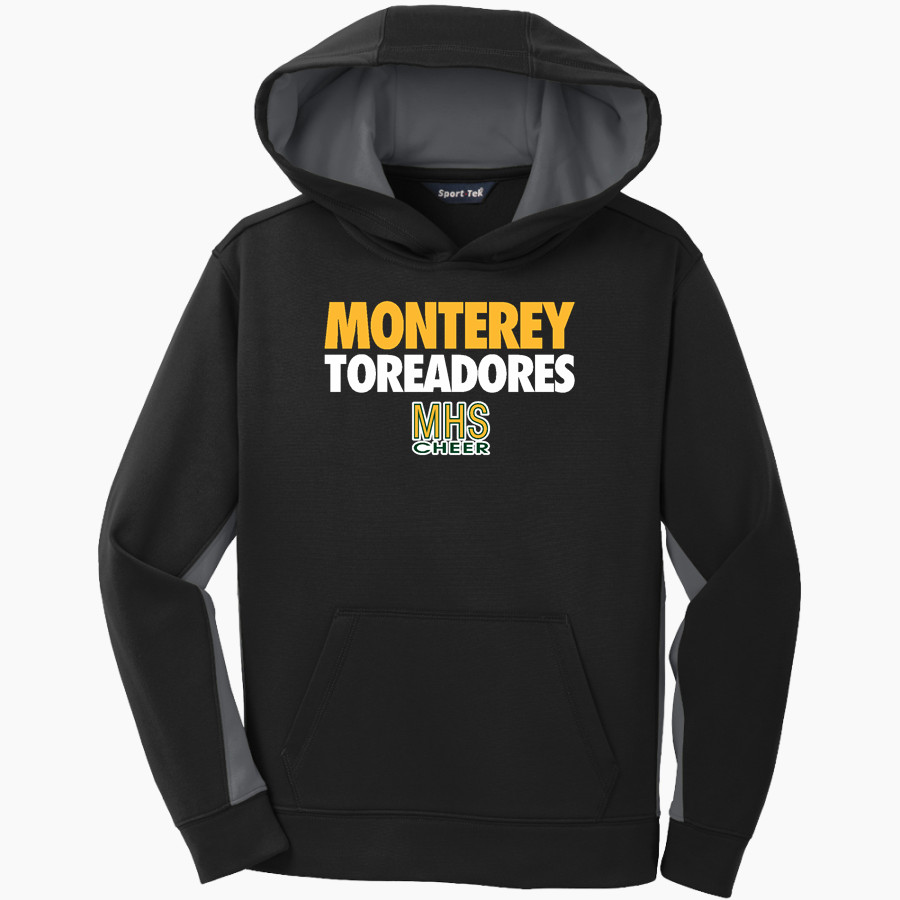 Monterey Toreadores <span class="pdp-name-mascot">Monterey Toreadores</span> Sport-Tek Youth Sport-Wick Fleece Colorblock Hooded Pullover