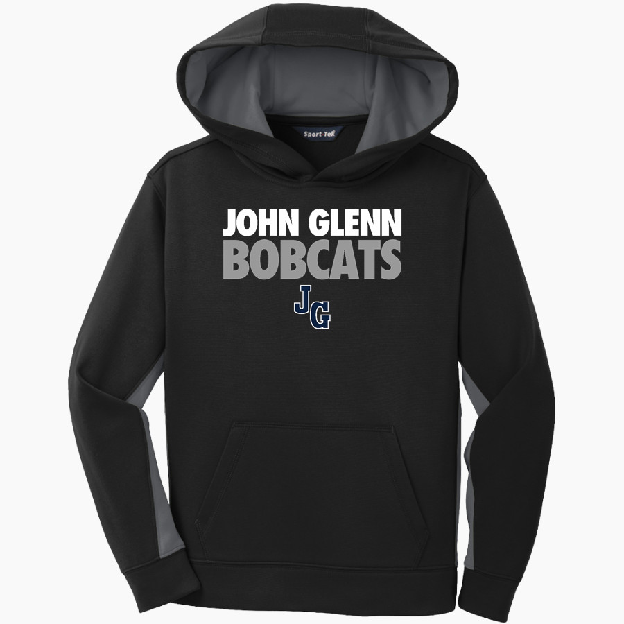 John Glenn Bobcats Sport-Tek Youth Sport-Wick Fleece Colorblock Hooded Pullover