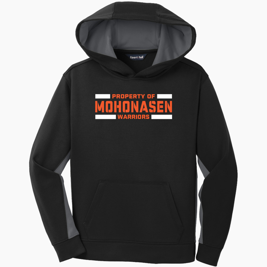 Mohonasen Warriors <span class="pdp-name-mascot">Mohonasen Warriors</span> Sport-Tek Youth Sport-Wick Fleece Colorblock Hooded Pullover