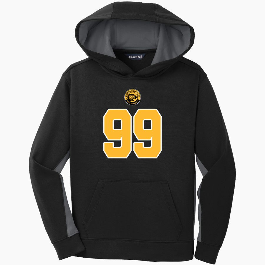 Wilmington Aquatic Club Sea Tigers <span class="pdp-name-mascot">Wilmington Aquatic Club Sea Tigers</span> Sport-Tek Youth Sport-Wick Fleece Colorblock Hooded Pullover