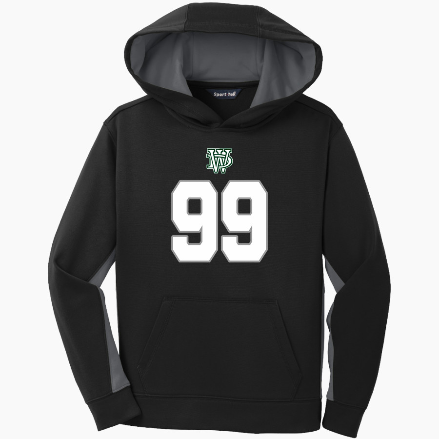 WEST DEPTFORD HIGH SCHOOL EAGLES Sport-Tek Youth Sport-Wick Fleece Colorblock Hooded Pullover