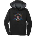 WM E GRADY VOC TECH SCHOOL FALCONS <span class="pdp-name-mascot">GRADY HIGH SCHOOL FALCONS</span> Sport-Tek Youth Sport-Wick Fleece Colorblock Hooded Pullover Front Thumbnail
