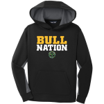 Livermore Bulls <span class="pdp-name-mascot">Livermore Bulls</span> Sport-Tek Youth Sport-Wick Fleece Colorblock Hooded Pullover Front Thumbnail