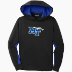 MTSU Blue Raiders Sport-Tek Youth Sport-Wick Fleece Colorblock Hooded Pullover Front Thumbnail