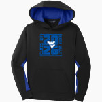 WATER VALLEY HIGH SCHOOL BLUE DEVILS Sport-Tek Youth Sport-Wick Fleece Colorblock Hooded Pullover Front Thumbnail